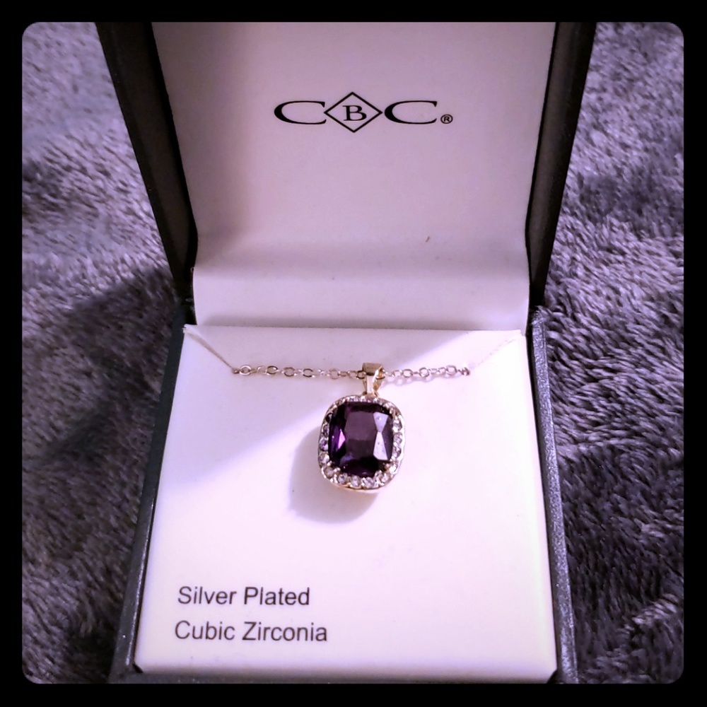 CBC Fine Jewelry Silver Plated CZ Necklace